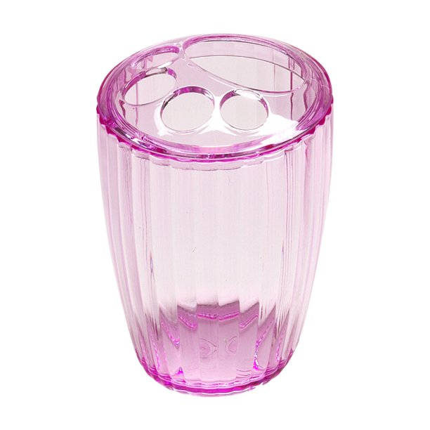 Pink,RibTextured Toothbrush Holder
