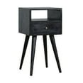 thumbnail image 3 of Dtwnek Wood Nightstand with 1 Drawer and 1 Open Shelf, Black, 3 of 9