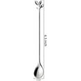 thumbnail image 2 of Long Handle Leaf Teaspoons set, 6 Pcs Stainless Steel Coffee stirring spoon, 2 of 8