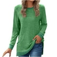 thumbnail image 2 of Summer Savings 2024! TAGOLD Womens 3/4 Long Sleeve Summer Tops, Women's Round Neck Color Matching Pocket Long Sleeve Pullover Top Loose Casual T-Shirt Long Sleeve Round Neck Top/Shirt, 2 of 4
