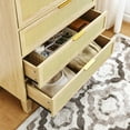 thumbnail image 6 of 31.5" 5 Drawer Dresser, Modern Wooden Dresser with Rattan Netting Decoration, Spacious Storage Space, Cabinet for Living Room, Bedroom, Hallway, Natural Wood, 6 of 9