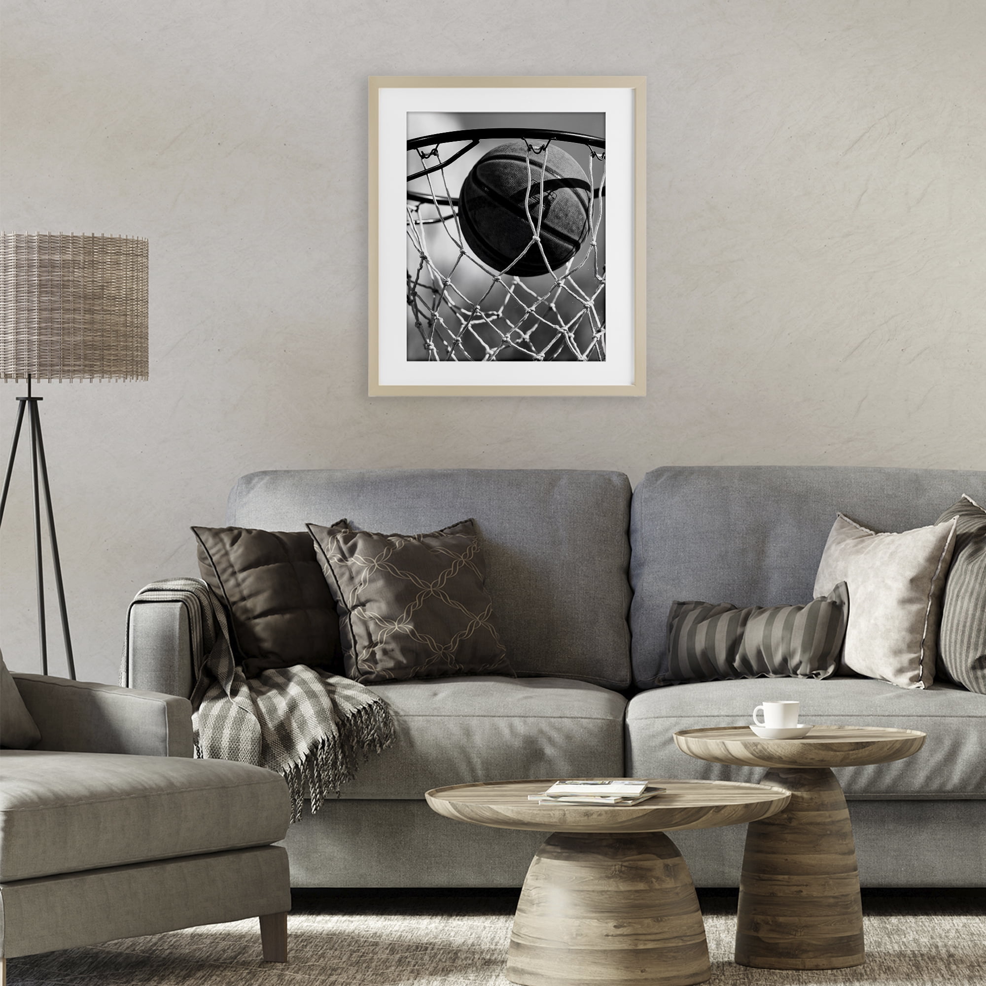 Stupell Industries Winning Basket Shot Birch Framed Print Under Glass, design by Marcus Prime
