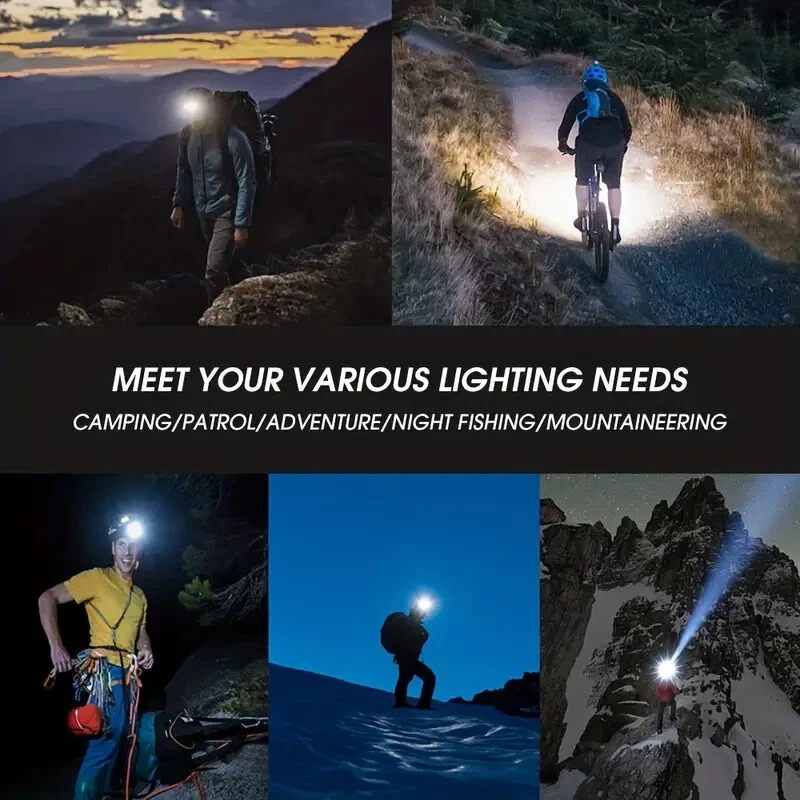 Portable Mini Headlamp, Cob Led Powerful Flashlight - Outdoors, Camping, Hiking