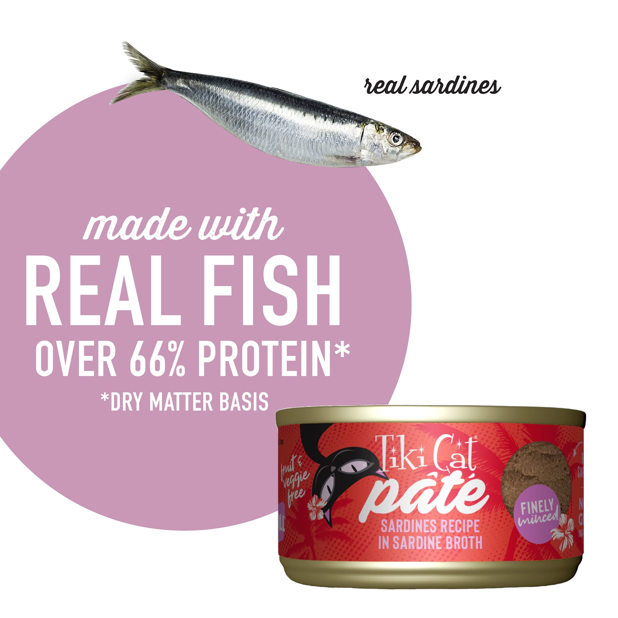 (6 pack) Tiki Cat Grill Pate Wet Cat Food, Sardines, 2.8 oz. Can