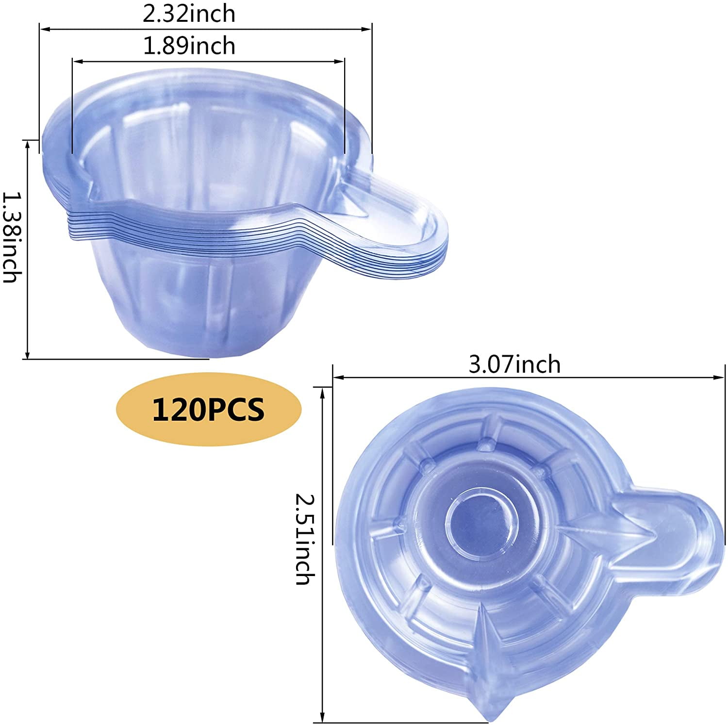 Urine Cups Plastic Disposable Urine Container Cup Urine Collection Cup Urine Specimen Cup with Handle for Easy to Collect Ovulation Test PH Test Pregnancy Test 120PCS 50ML