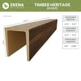 thumbnail image 2 of Ekena Millwork 9 1/2"W x 9 1/2"H x 144"L 3-Sided (U-Beam) Mena HeritageTimber Faux Wood Ceiling Beam, Warm Caramel, 2 of 12