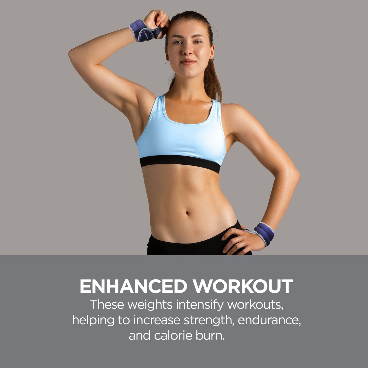 PurAthletics 2lb Wrist Weights with Thumb Loop - WTE100852