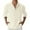 Beige, variant on XIAONU Men's Linen Henley Shirt Loose Fit Long Sleeve Roll Tab Pullover Top Breathable Casual Vacation Daily Wear