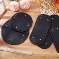 thumbnail image 5 of Leather Purse Bottom for Crochet 5 Styles Black Bag Bottoms PU Leather Knitting Crochet Bags Bottom Shaper Cushion Base with Holes DIY, 5 of 7