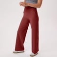 thumbnail image 2 of Casual Pants for Women Under 20$ - Wine Lounge Pants Women Hontri Women Wide Leg Yoga Pants with Pockets Stretch Straight Leg Dress Pant Tummy Flare Leggings Athletic Pant, 2 of 7
