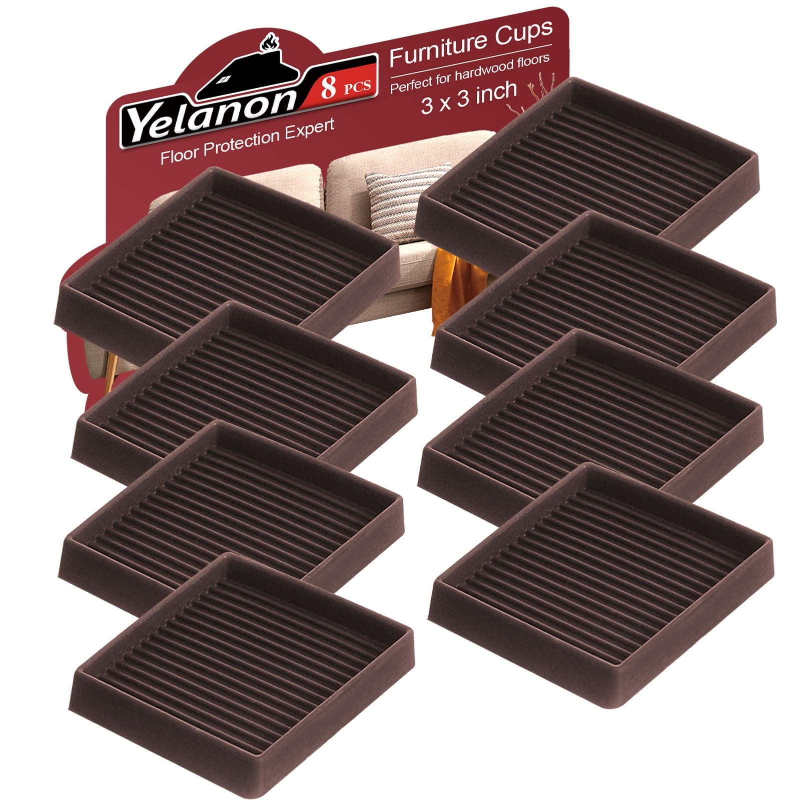 Furniture Coasters ,8 Pcs 3” Furniture Caster Cups Non Slip Furniture Pads Hardwoods Floors