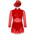 thumbnail image 2 of Yhong Robe de Danse Lyrique Jazz à Franges pour Grandes Filles Samba Rumba Compétition de Danse de Salon Rouge 12, 2 of 4