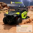 thumbnail image 4 of CazToi Voiture UTV Électrique 24V 2 Places avec Télécommande 3 Vitesses Bluetooth Lumières LED Suspension 4 Roues, 4 of 7