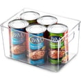 thumbnail image 4 of Contenedores organizadores de despensa transparentes, cesta de almacenamiento de alimentos de plástico para el hogar con asas recortadas para cocina, encimeras, gabinetes, refrigerador, cong, 4 of 5