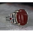 thumbnail image 2 of Roarsilver 925k Silver Mens Ring-Handmade Mens Ring-Agate Stone Ring-Signet Ring Mens-Jewelry Gift For Mens-Silver Rings for Men-Agate Wedding Ring | 11, 2 of 5