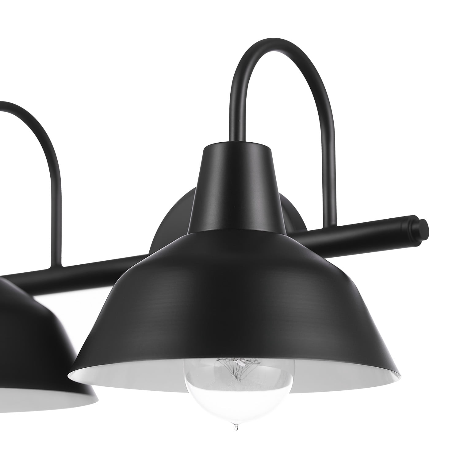 Globe Electric Modern 3-Piece Matte Black Bathroom Set with Hardwired 2-Light LED Vanity Light