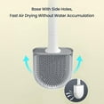 thumbnail image 5 of Toilet Brush Silicone Toilet Bowl Brushes, Quick-Drying Holder Wall Mounted for Bathroom (Black+White), 5 of 5