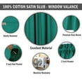 thumbnail image 7 of VargottomSolid CottonValancesRod PocketValancesFor WindowsCurtain Toppers One Panel,56x18 Inches, Teal Green, 7 of 7