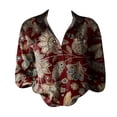 thumbnail image 4 of Womens Tops Stylish Print Long Sleeve Cotton Button Blouse Spring Summer Shirts for Women Red 3Xl, 4 of 4
