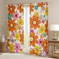 thumbnail image 2 of Homewish Kawaii Blossom Black Out Curtains,Cute Flower Floral Curtains Pack of 2 (42x63 Each),Orange Yellow Bedroom Curtains For Girl Teens,Super Cozy Room Decor, 2 of 6