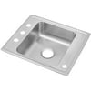Elkay Drkr2522 Lustertone 25" Drop In Single Basin Stainless Steel Utility Sink - 4 Faucet