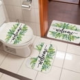 thumbnail image 5 of Summer Welcome Bathroom Rugs Set Green Eucalyptus Leaves Botanical Farm Linen Non Slip Absorbent Soft Bath Mats 3 Piece Set with Bathroom Rug, U-Shaped Floor Mat, Toilet Seat Cover Large Size, 5 of 9