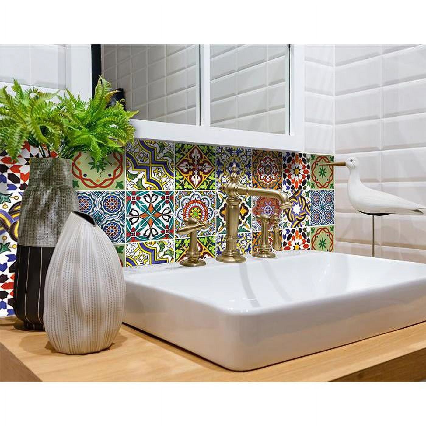 7" X 7" Mediterranean Mash Mosaic Peel and Stick Tiles