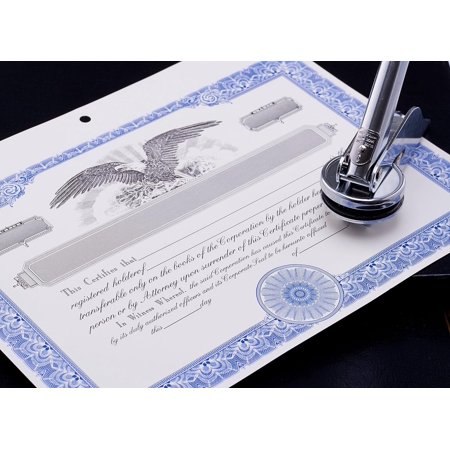 Corporation Value Package: Custom Printed Stock Certificates & Corporate Seal