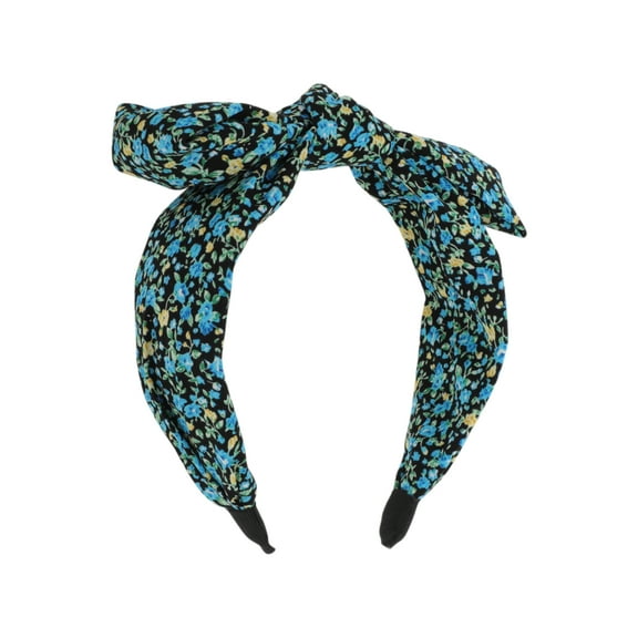 Unique Bargains 1 Pc Retro Bow Headbands for Women Blue Black
