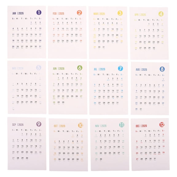 Minkissy Creative 2026 Calendar Sticker Book with Self Adhesive Paper Sheets