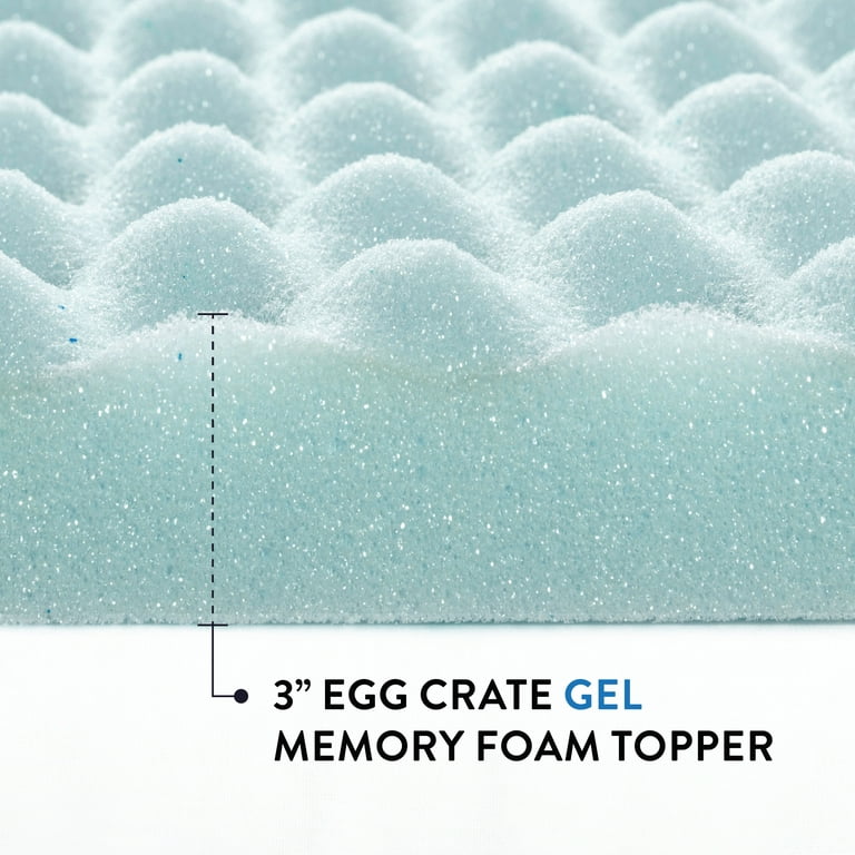 Mellow 4 Egg Crate Memory Foam Mattress Topper, Twin
