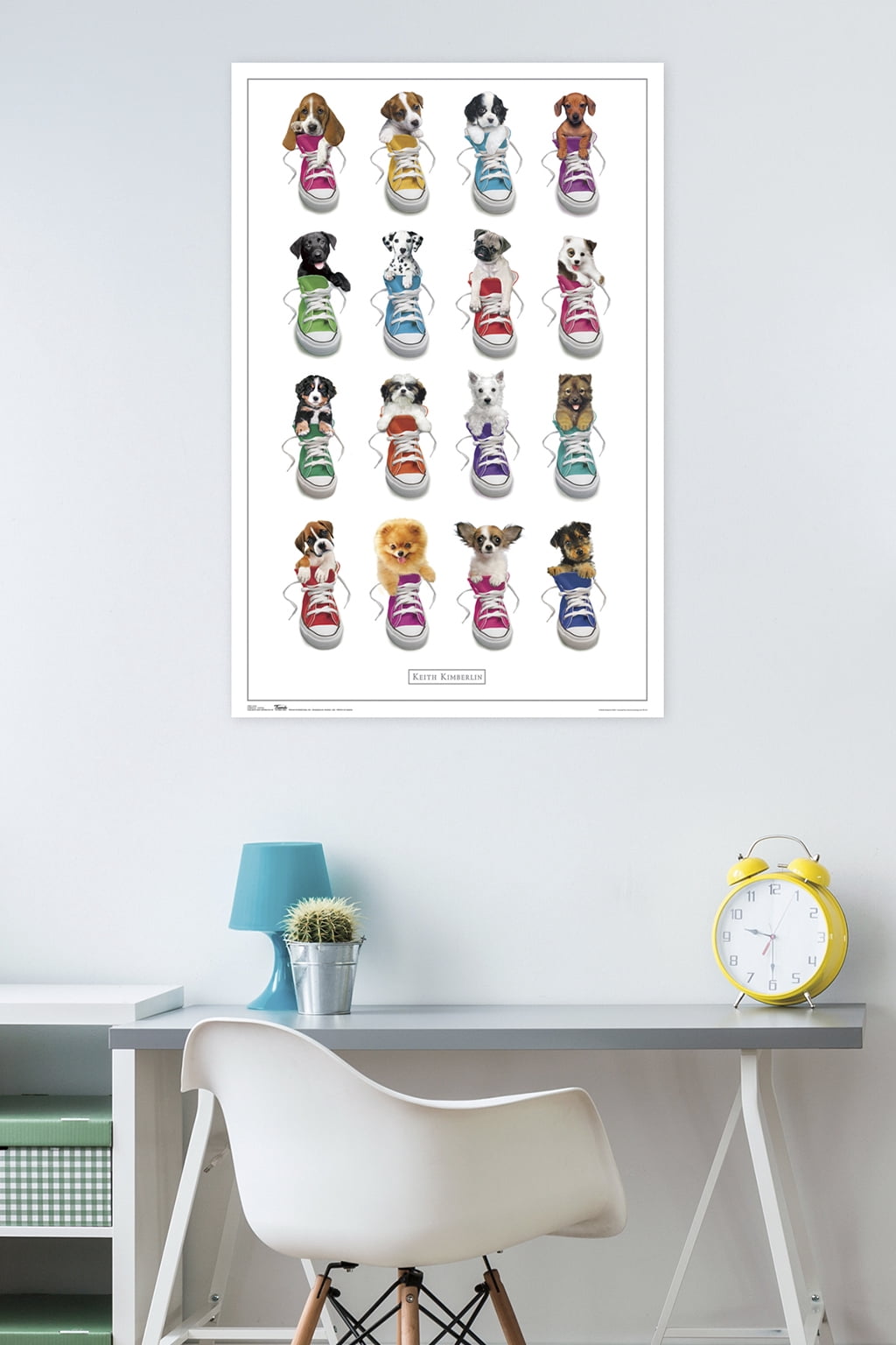 Keith Kimberlin - Puppies in Shoes Wall Poster, 22.375" x 34"