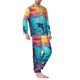 thumbnail image 2 of Balery Hawaiian Island Dolphin Pijama para Hombre de Dos Piezas con Manga Larga, Conjunto de Dormir y Descanso Suave con Bolsillos-Medium, 2 of 6