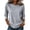 2# Light Gray, variant on Womens Tops 3/4 Sleeve Shirts Round Neck Loose Casual Blouses Solid Color Tshirts Brown XL