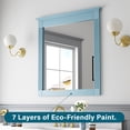 thumbnail image 4 of ANGELES HOME 33" x 32" Wall-Mounted Vanity Mirror, Solid Wooden Framed Makeup Mirror, Bathroom Wall Mirror for Bedroom Living Room Entryway, Classic Blue, 4 of 10