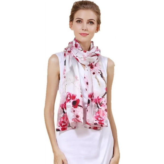 100% Large Silk Feeling Scarf - Womens Long Satin Scarf Fashion Designer Scarf Lightweight Wraps Silk Long Mulberry Scarf