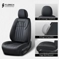 thumbnail image 6 of FLORICH Waterproof Leather Seat Cover Front Seat, Universal Auto Seat Protectors for Sedans & Compact SUVs, Airbag Compatible, Black, 6 of 8
