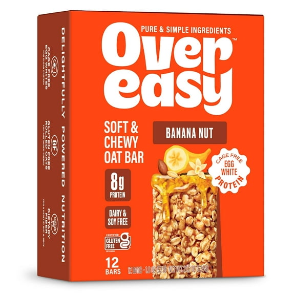 (Pack of 12), Over Easy Soft & Chewy Oat Bar - Banana Nut, 1.8 oz