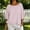 Pink, variant on Qulqfy Casual Womens Blouse Crew Neck Short Sleeve Loose Striped Ruffle Spring Summer Trendy Boho Women's Tops Black M