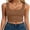 Brown, variant on Crop Tops for Women Square Neck Sleeveless Ribbed Tank Tops Slim Fitted Basic Tee Shirts Cami Summer Clothes Black M