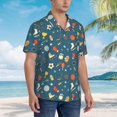 thumbnail image 3 of Fuzoiu Sports Ball Print Hawaiian Shirt for Men, Summer Beach Casual Short Sleeve Button Down Shirts, Men’s Beach Summer Shirts with Pocket,Medium, 3 of 7