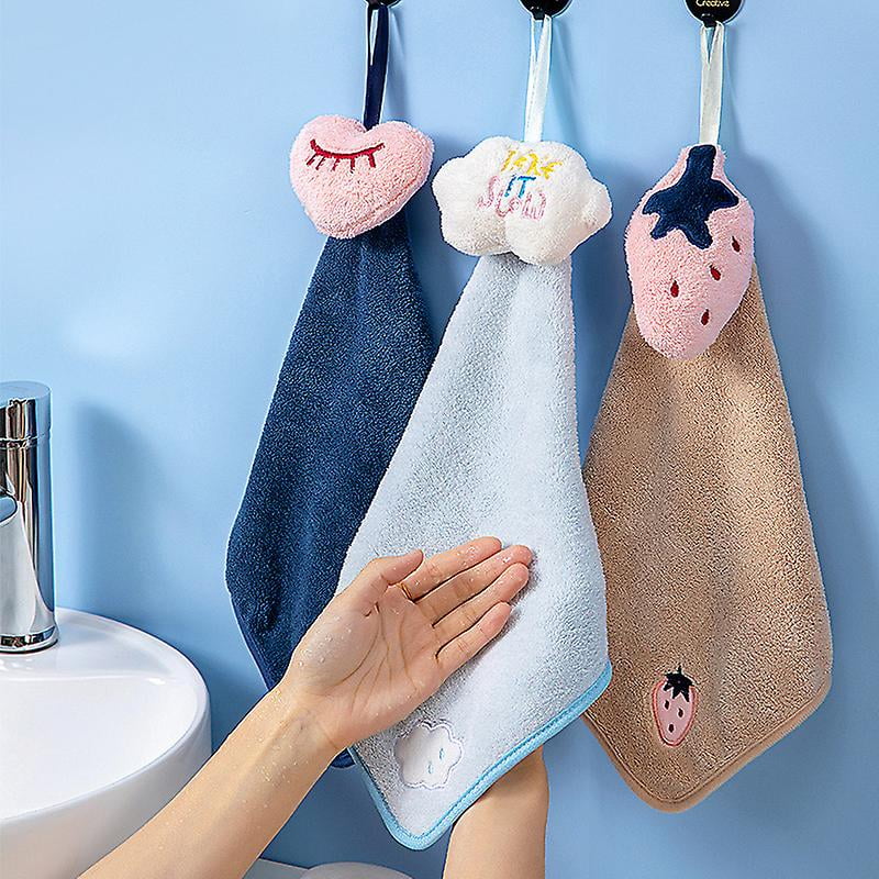 3Pcs Cute Hanging Hand Towel Kitchen Bathroom Hand Towel Cartoon Fleece Hand Towel for Kids Bath Towels for Bathroom Kitchen 20 20cm Walmart