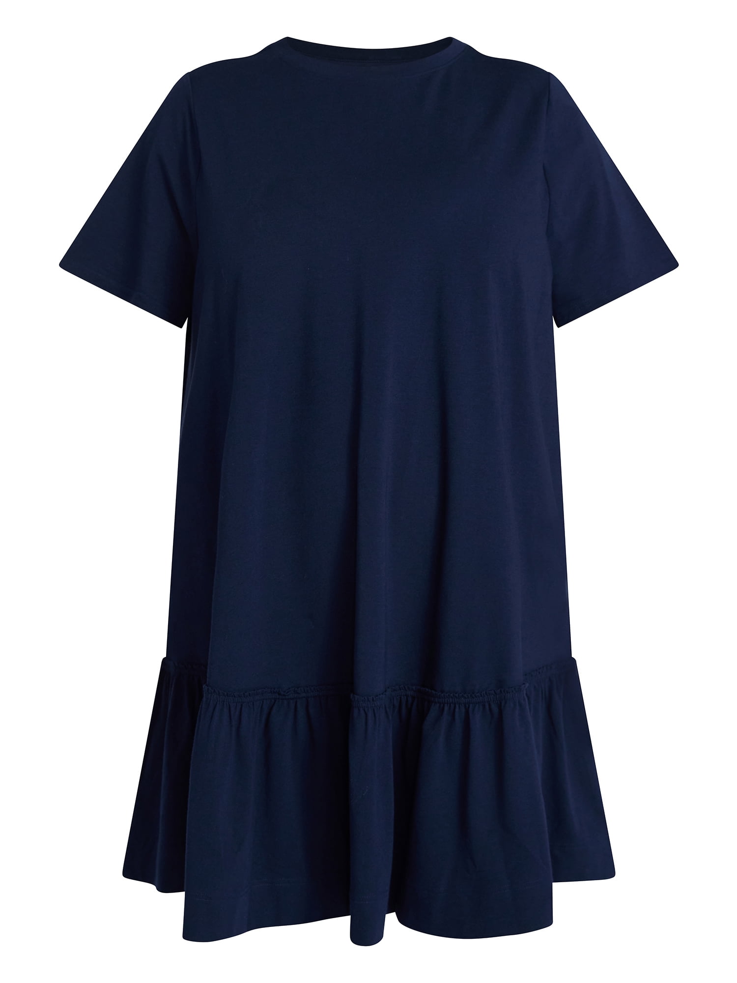 Terra & Sky Women's Plus Size Tier Tee Dress with Short Sleeves, Size 0X-5X