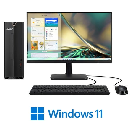 Acer Aspire Desktop with 23.8" Monitor, 10th Gen Intel Core i3-10105 4-Core Processor, Intel UHD Graphics 6308GB DDR4, 256GB NVMe M.2 SSD, Black, Windows 10 Home, XC-1660G-UW94