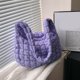 thumbnail image 5 of Bolso cruzado con patrón de celosía Bolso acolchado de algodón de gran capacidad para el trabajo (púrpura), 5 of 8