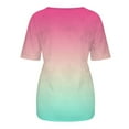 thumbnail image 6 of Dezsed Tie Dye T Shirts for Women Plus Size Summer Funny Print Short Sleeve Tops Round Neck Casual Blouse Pink XL, 6 of 7