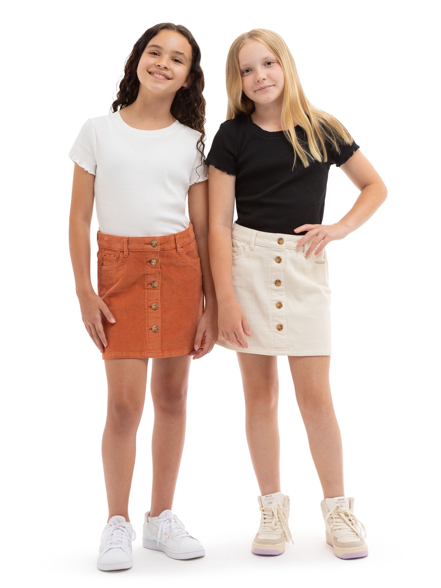 Jordache Girls Corduroy Button Front Skirt, Sizes 4-18