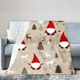 thumbnail image 4 of SPXUBZ Christmas Gnome Reindeer Tree Flannel Throw Blanket for Winter Christmas Gift Home Sofa Bed Decoration 50x40 inch, 4 of 5