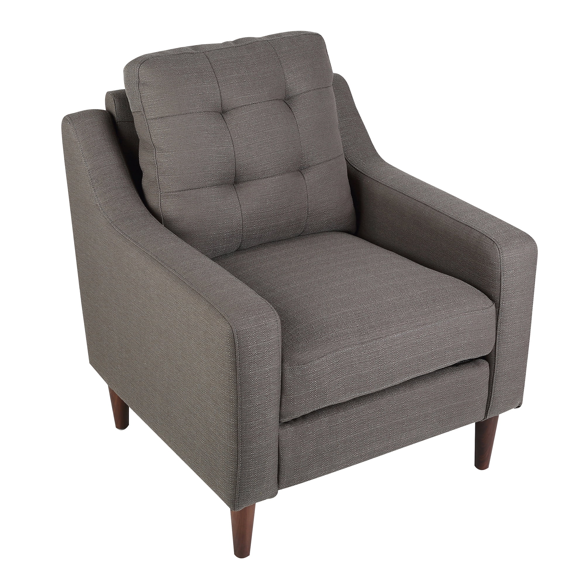 Maverick MidCentury Modern Accent Chair Upholstered in Dark Grey Fabric by LumiSource