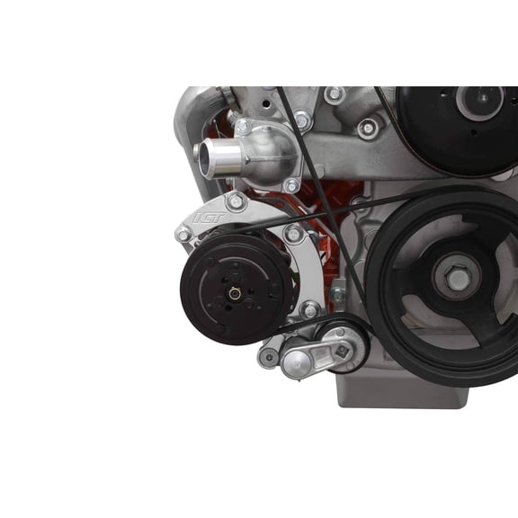 ICT Billet LS Truck Low Mount 6 Rib Air Conditioning Compressor Bracket with Tensioner Compatible